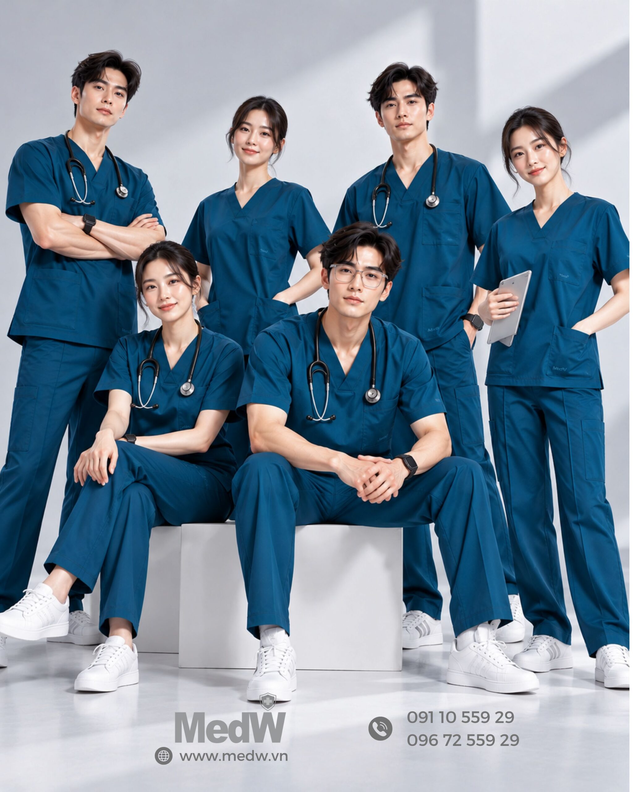 MedW Zeus Caribbean Scrubs Bác Sĩ Nam Xanh Biển Sâu Ca-ri-bê 30 Caribbean dong phuc y te nam mau xanh bien scaled