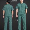 MedW Hepius Slate Green Scrubs Cổ Trụ Y Bác Sĩ Bộ Đồng Phục Y Tế Màu Xanh Trầm Khuynh Diệp