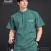 đồng phục phòng khám thẩm mỹ màu xanh trầm