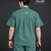 đồng phục phòng khám mắt màu xanh lá tối