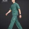 đồng phục phòng khám tư nhân cao cấp màu xanh đá