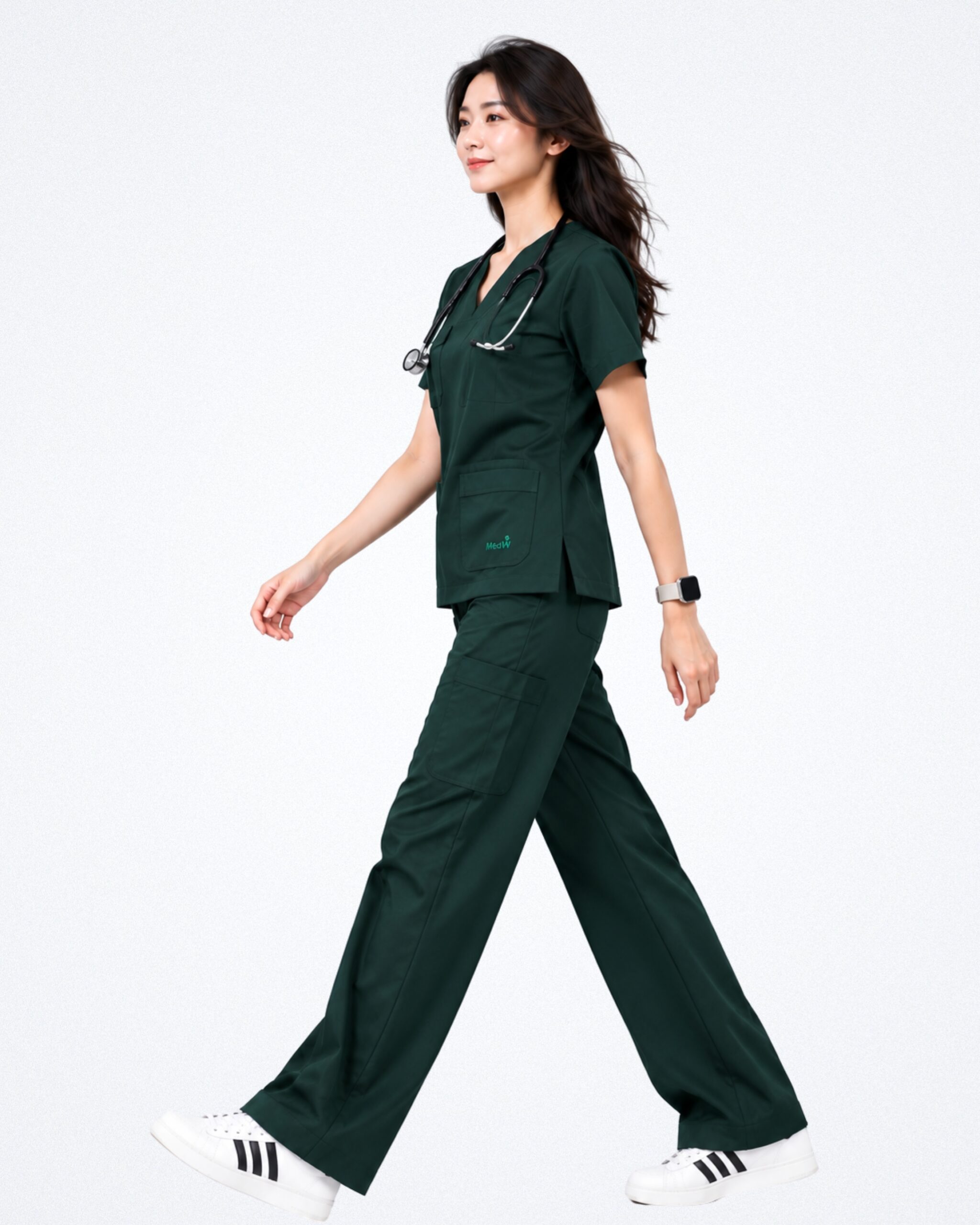 MedW Venus Sovereign Evergreen Scrubs Nữ Y Bác Sĩ Xanh Tùng Bách - Đồng Phục Y Tế Màu Xanh Rêu Sậm 17 Dong phuc phong phau thuat mau xanh co vit scaled